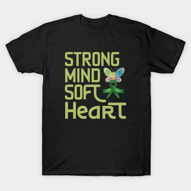 Women Strong Mind Soft Heart depression awareness butterfly T-Shirt by YOUNESS98